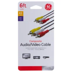 GE 6ft. Composite Video/Audio Cable with RCA-Type Connectors, Black