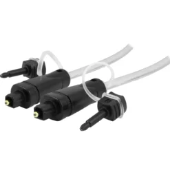 GE 6ft. Digital Toslink Fiber Optic Cable with Mini Toslink Adapters, Silver