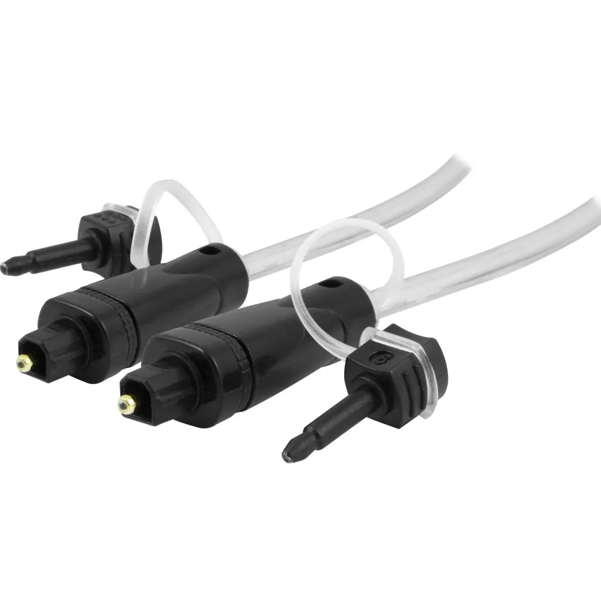 GE 6ft. Digital Toslink Fiber Optic Cable with Mini Toslink Adapters, Silver