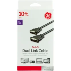 GE 10ft. DVI-D Dual Link Cable, Black