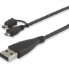 GE 3ft. 2-in-1 Micro/Mini USB Combo Cable, Black