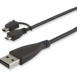 GE 3ft. 2-in-1 Micro/Mini USB Combo Cable, Black