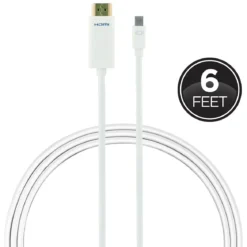 GE 6ft. Mini DisplayPort to HDMI Cable, White