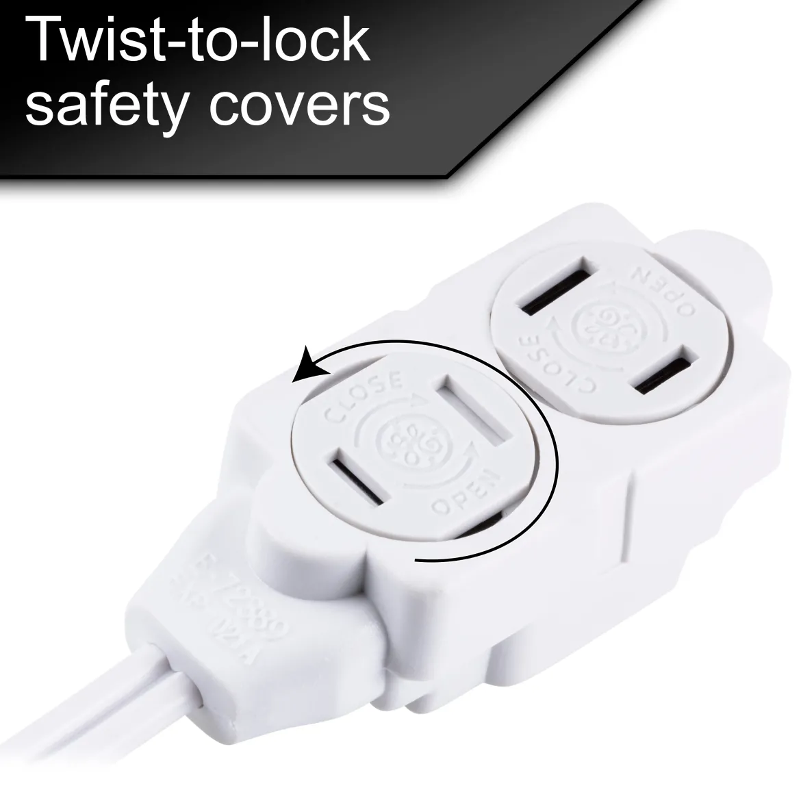 GE 15ft. 3-Outlet Polarized Extension Cord, White