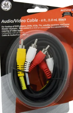 GE 6ft. RCA Audio/Video Cable, Black