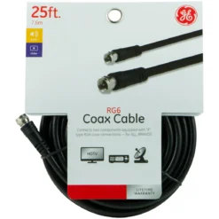 GE 25ft. RG6 Coaxial Cable, Black