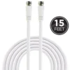 GE 15ft. RG6 Coaxial Cable with F-Type Connectors, White