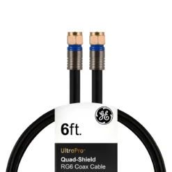 GE 6ft. RG6 Quad-Shield Coaxial Cable, Black