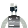 GE 6ft. USB-A Lightning Charging Cable, Silver