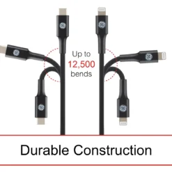 GE 6ft. USB-C to Lightning Charging Cable, Black
