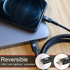 GE 6ft. USB-C to Lightning Charging Cable, Black