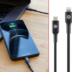 GE 6ft. USB-C to Lightning Charging Cable, Black