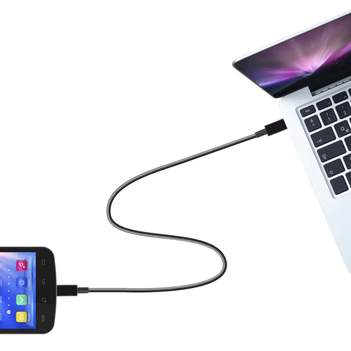 GE 3.3ft. USB-C to Micro-USB Charging Cable, Black