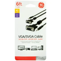 GE 6ft. VGA/SVGA Cable, Black