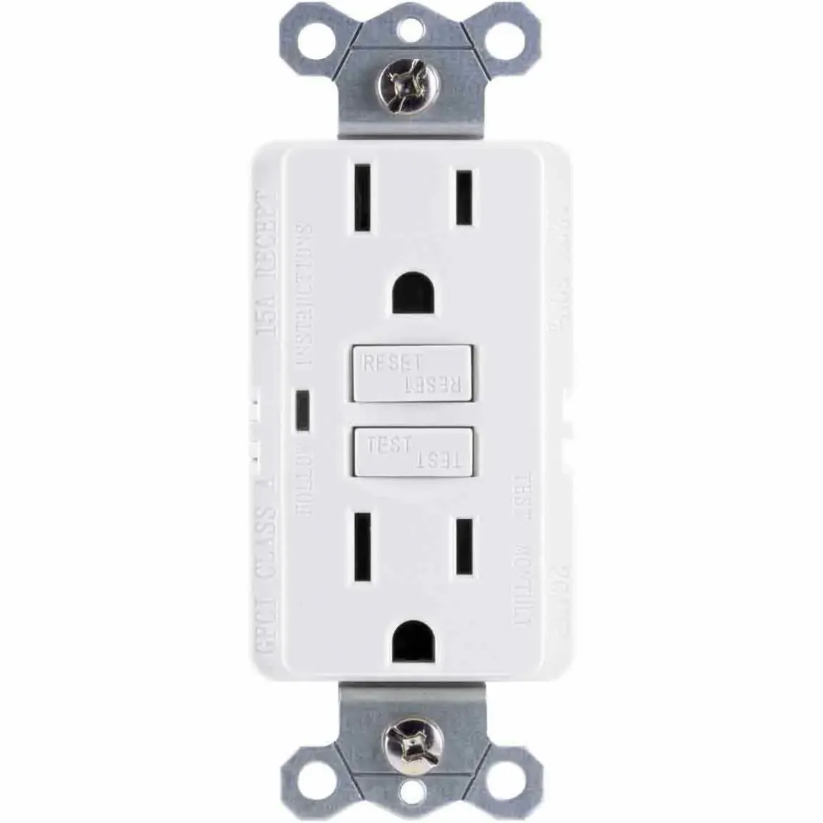 GE GFCI Receptacle with LED Indicator, White