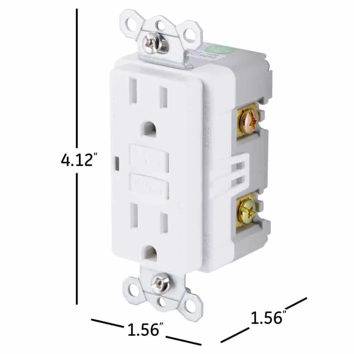 GE GFCI Receptacle with LED Indicator, White