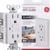 GE GFCI Tamper Resistant Receptacle with LED Indicator, White