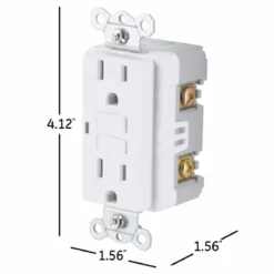 GE GFCI Tamper Resistant Receptacle with LED Indicator, White
