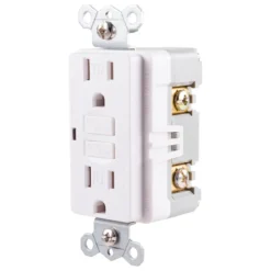 GE GFCI Tamper Resistant Receptacle with LED Indicator, White