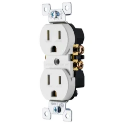 GE Grounding Duplex Receptacle, White