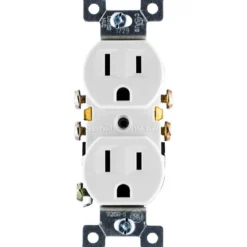GE Grounding Duplex Receptacle, White