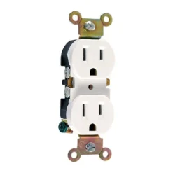 GE Grounding Duplex Receptacle, White
