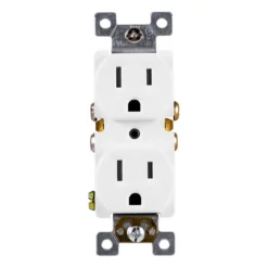 GE Grounding Duplex Tamper Resistant Safety Outlet, White