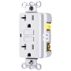GE Grounding GFCI Receptacle with LED Indicator, White