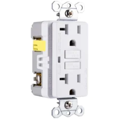 GE Grounding GFCI Receptacle with LED Indicator, White
