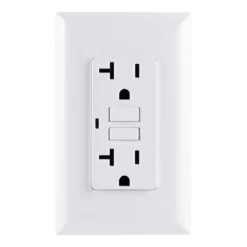 GE Grounding GFCI Receptacle with LED Indicator, White