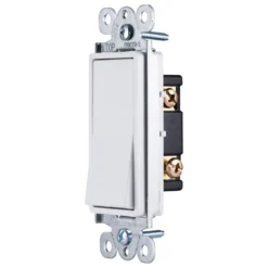 GE Grounding Paddle Rocker Switch, White