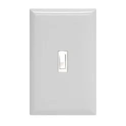 GE Grounding Single Pole Toggle Switch, White