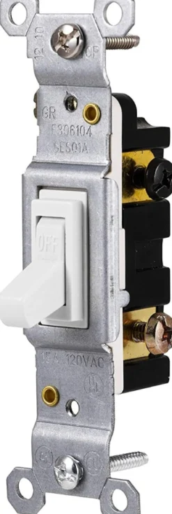 GE Grounding Toggle Switch, White