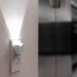 GE Half-Moon Light Sensing LED Night Light, 2 Pack, White