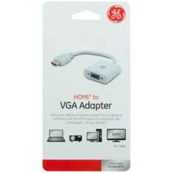 GE HDMI to VGA Adapter, White
