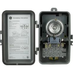 GE Indoor/Outdoor 24-Hour Heavy Duty Mechanical Time Switch, 120 VAC, Gray