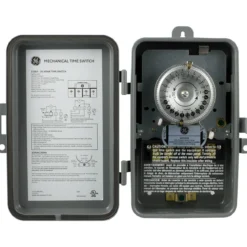 GE Indoor/Outdoor 24-Hour Heavy Duty Mechanical Time Switch, 120 VAC, Gray