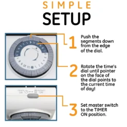 GE Indoor Plug-In 24-Hour Mechanical Timer, 3 Pack, White