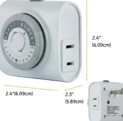GE Indoor Plug-In 24-Hour Mechanical Timer, 2 Pack, White