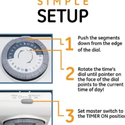 GE Indoor Plug-In 24-Hour Mechanical Timer, 2 Pack, White