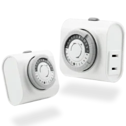 GE Indoor Plug-In 24-Hour Mechanical Timer, 2 Pack, White