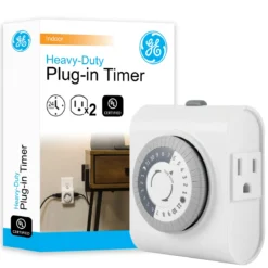 GE Indoor Plug-In 24-Hour Mechanical Timer, White