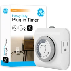 GE Indoor Plug-In 24-Hour Mechanical Timer, White