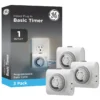 GE Indoor Plug-In 24-Hour Mechanical Timer, White, 3 Pack