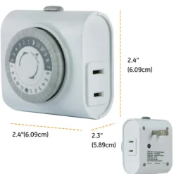 GE Indoor Plug-In 24-Hour Mechanical Timer, White, 3 Pack