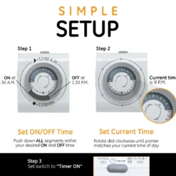 GE Indoor Plug-In 24-Hour Mechanical Timer, White, 4 Pack