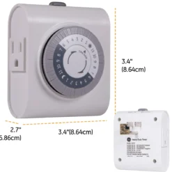 GE Indoor Plug-In 24-Hour Mechanical Timer, White, 4 Pack