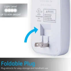GE 4-in-1 Rechargeable Power Failure Light Sensing LED Night Light, White