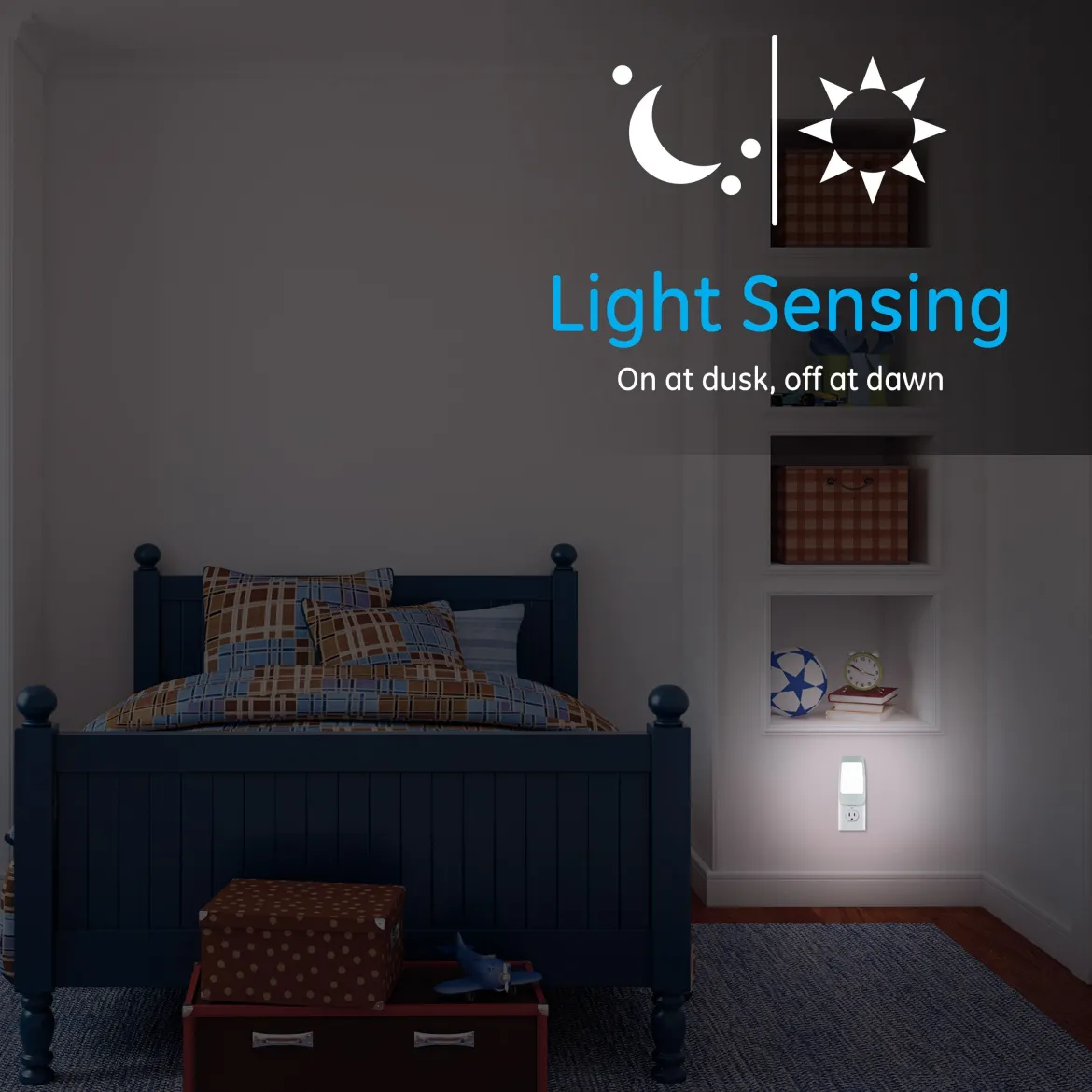 GE 4-in-1 Rechargeable Power Failure Light Sensing LED Night Light, White