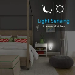 GE 4-in-1 Rechargeable Power Failure LED Night Light, White, 2 Pack